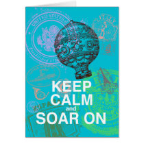 Keep Calm and Soar On fun art print Cards