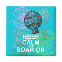 Keep Calm and Soar On fun art print Refrigerator Magnets