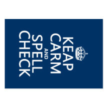 Keep Calm and Spell Check (with errors)(any colour Business Card