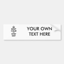 KEEP CALM AND STAY GAY BUMPER STICKER