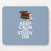Keep Calm and Study On Original Motivational Print Mousepads