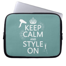 Keep Calm and Style On (any background color) Laptop Computer Sleeve