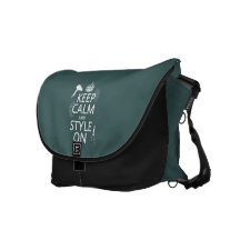 Keep Calm and Style On (any background color) Courier Bag