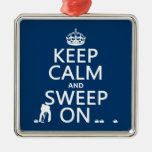 Keep Calm and Sweep On (curling)(any colour) Christmas Tree Ornaments