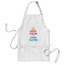 KEEP CALM and SWIM FASTER Aprons