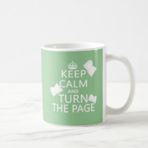 Keep Calm and Turn The Page Coffee Mugs