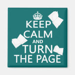 Keep Calm and Turn The Page Fridge Magnet