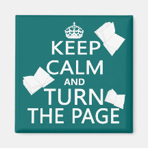 Keep Calm and Turn The Page Fridge Magnet