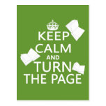 Keep Calm and Turn The Page Postcard