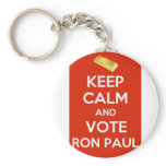Keep Calm And Vote Ron Paul - Gold Standard Key Chain