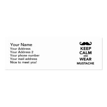 Keep calm and wear Mustache Business Card Templates