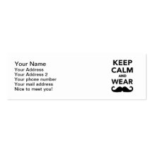 Keep calm and wear Mustache Business Card