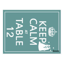 Keep Calm at Table x(table numbers) Postcards