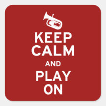Keep Calm Baritone Square Stickers