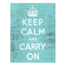 Keep Calm Blue Grunge Canvas Postcard