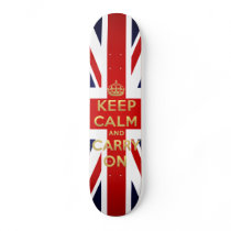 Keep Calm British Flag Union Jack GB Carry On Custom Skate Board