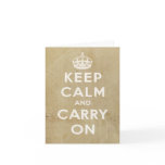 Keep Calm & Carry On Brown Paper Note Card