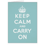 Keep Calm & Carry On Duck Egg Blue cards