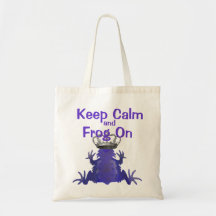 Keep Calm Carry On Purple Frog Bag