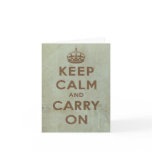 Keep Calm & Carry On Vintage Notecard