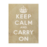 Keep Calm & Carry On Vintage Postcard
