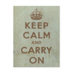 Keep Calm & Carry On Vintage Postcard
