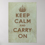 Keep Calm & Carry On Vintage Poster
