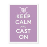 Keep Calm & Cast On Postcard