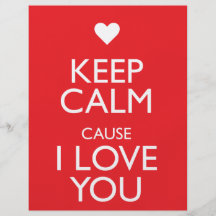 KEEP CALM CAUSE I LOVE YOU FLYER DESIGN
