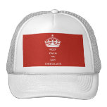KEEP CALM  EAT  CHOCOLATE MESH HATS