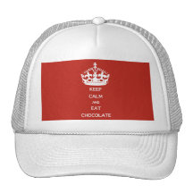 KEEP CALM  EAT  CHOCOLATE MESH HATS