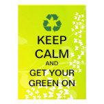 KEEP CALM Green Inspired Party Invitation