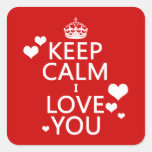 Keep Calm I Love You - all colours Stickers