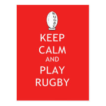 Keep Calm & Play Rugby Postcards