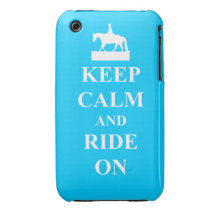 Keep calm & ride on (light blue) Case-Mate iPhone 3 case