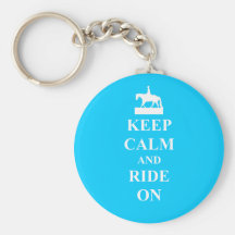 Keep calm & ride on (light blue) keychain