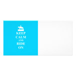 Keep calm & ride on (light blue) photo cards
