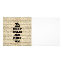 Keep calm & ride on photo cards