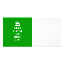 Keep calm & ride on picture card