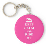 Keep calm & ride on (pink) keychains