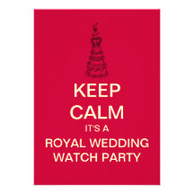 KEEP CALM Royal Wedding Watch Party Invite (Red)
