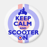 Keep Calm Scooter On (Blue) Magnet