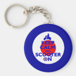 Keep Calm Scooter on Mod target Keychain