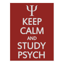 Keep Calm & Study Psych custom postcard