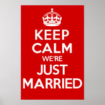 KEEP CALM we're JUST MARRIED (Red) Poster