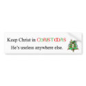 Keep Christ in Christmas (Tree) bumper stickers