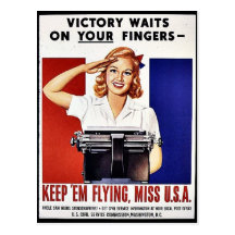 Keep 'Em Flying, Miss U.S.A Postcard