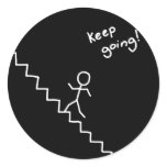 "keep going" stick man on the stairs sticker