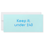 Keep it under 140 characters rack cards