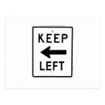 KEEP LEFT SIGN POST CARD